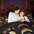 thumbnail image 4 of Homewish Moon Phase Printed Twin Comforter Sets, Butterfly Blossom Bedding Set, Black Reversible 2 Piece, 1 Comforter and 1 Pillowcase, 4 of 6