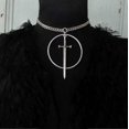 thumbnail image 5 of Collar con colgante de cruz de vampiro Yashi estilo Y2k ataúd rojo plata, 5 of 5