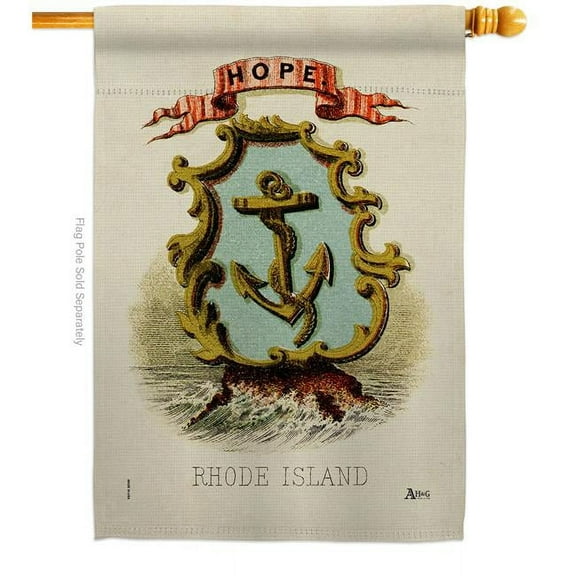 Americana Home & Garden H141245-BO 28 x 40 in. Coat of Arms Rhode Island House Flag with Americana States Double-Sided Decorative Vertical Banner Garden Yard Gift