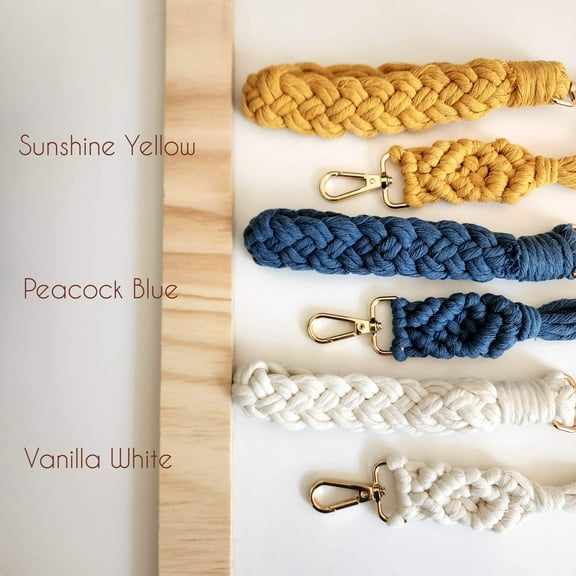 Handmade Macrame Cotton Keychain  Wristlet Set