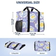 thumbnail image 3 of Reusable Grocery Bags with Handle Side Pocket Waterproof Shopping Portable Tote Lilac Blue Retro Floral, 3 of 8