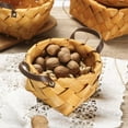 thumbnail image 3 of Hand Woven Bread Basket with Handle Storage Basket Fruit Basket Picnic Basket, Wood Chip Material Desktop Storage Box for Daily Storage, 3 of 11