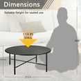 thumbnail image 3 of CERBIOR Patio Round Steel Coffee Table, Weather Resistant Anti-Rust and Waterproof Indoor and Outdoor Large Side Table, for Garden Living Room Bedroom Balcony（Black）, 3 of 10