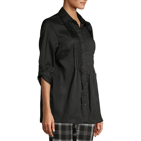 White Stag - White Stag Womens Pleated Woven Blouse - Walmart.com ...