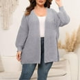 thumbnail image 5 of Sakmal Fall Winter Womens Cardigan Sweaters Open Front Plus Size Casual Tunic Cardigan Long Gray Sweater, 5 of 6
