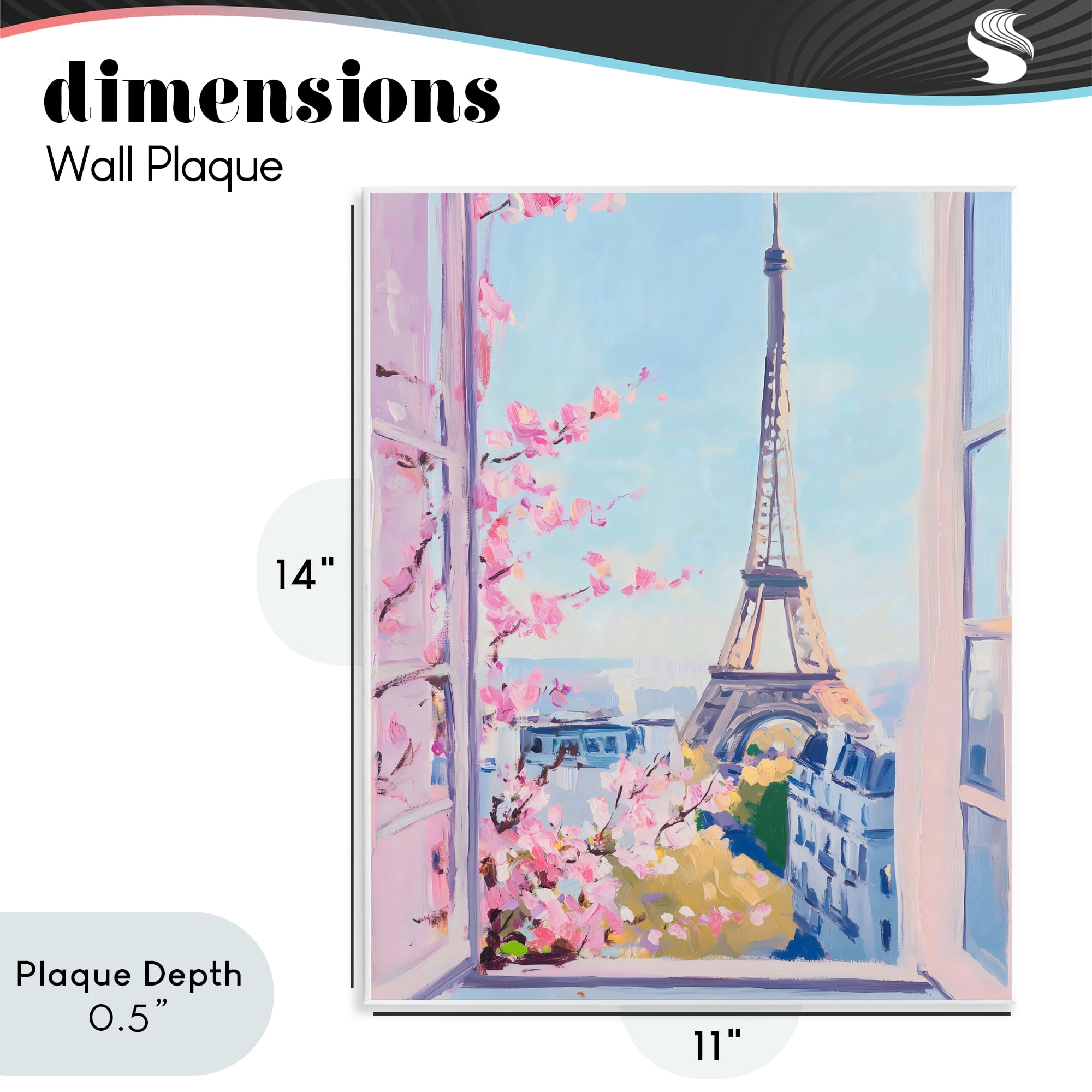 Stupell Industries Eiffel Tower View in Spring Wall Plaque Art, design by The Prints Vibe