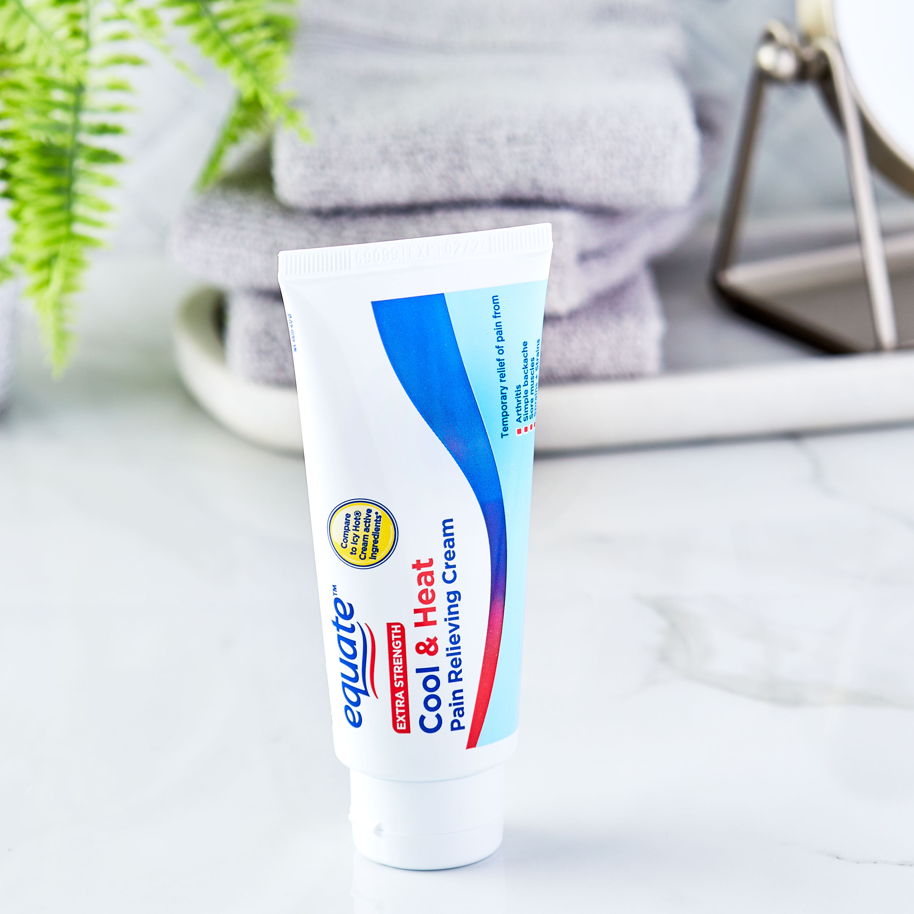 Crema Equate de resistencia extra para alivio del dolor con calor y frío, mentol 10% y salicilato de metilo 30%, 3 oz, comparar con ingredientes activos de crema Icy Hot® 4
