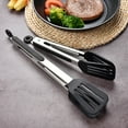 thumbnail image 3 of Kitchen Tongs with Silicone Tips Non-stick Food Clamp for Cooking Premium Stainless Steel Locking Cooking, 3 of 8