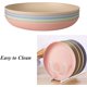 thumbnail image 4 of Platos de cena reutilizables, hechos de paja de trigo, no tóxicos, saludables para niños y adultos, aptos para microondas y lavavajillas, estilo que ahorra espacio, livianos e irrompibles (paquete de, 4 of 7