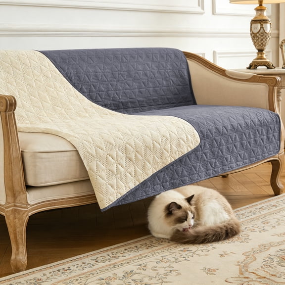 Surpdew Pet Couch Covers For Sofa Waterproof Couch Cover For Dogs Chenille Non Slip Sofa Covers Washable For 3 Cushion Couch Furniture Protector Gray 70*30