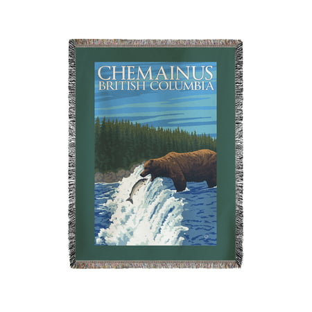 Chemainus, BC - Bear Fishing - Lantern Press Original Poster (60x80 Woven Chenille Yarn