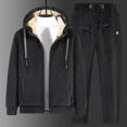 thumbnail image 4 of Conjunto de 2 piezas de sudaderas y pantalones casuales con capucha y chaqueta de forro polar más grueso, además de conjuntos de terciopelo, chándal de invierno para hombre, sudaderas con capucha, 4 of 5