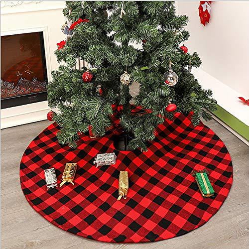 nipocaio Christmas Tree Skirt Ruffled Burlap Tree Skirt Rustic Christmas Holiday Decoration (Burlap)