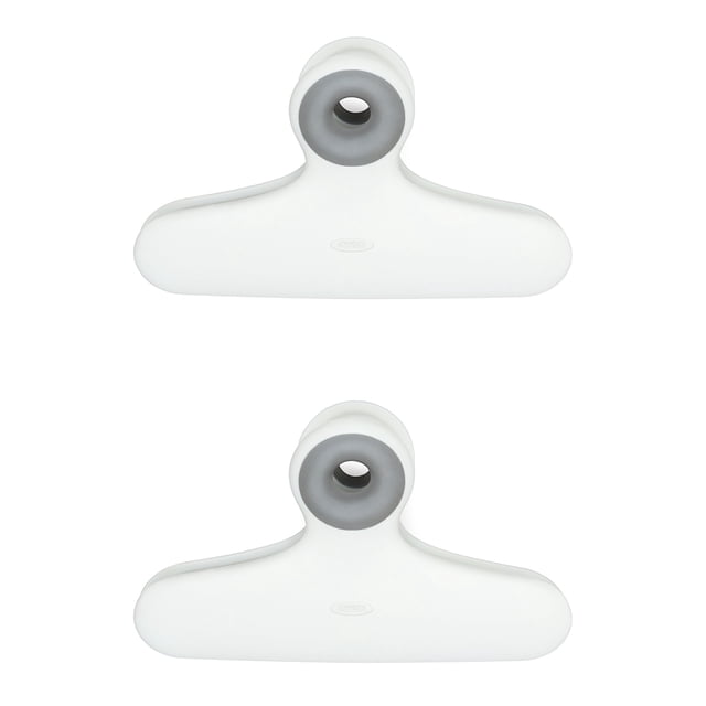 Paquete de 2 clips para bolsas y chips de plástico OXO Good Grips, color blanco