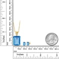 thumbnail image 2 of 18K Yellow Gold Plated Silver Swiss Blue Topaz and White Topaz Pendant and Earrings Jewelry Set for Women (17.43 Cttw, Gemstone November Birthstone, Octagon 18X13MM and 6X4MM, with 18 inch Chain), 2 of 3