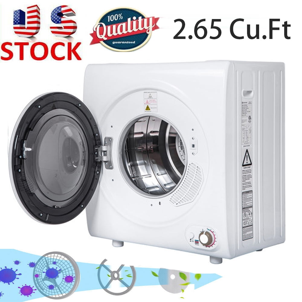 120V Compact Laundry Dryer, 2.65 cu.ft Front Load Stainless Steel Clothes Dryers with Stainless