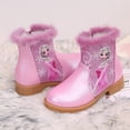 thumbnail image 1 of Nuevas botas de nieve para niños de otoño e invierno de Disney, botas de tubo medio con lentejuelas y terciopelo para niñas, botas de princesa con dibujos animados para niñas, 36 plantillas de 22 CM Gao Jinjia LED, 1 of 2