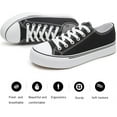 thumbnail image 3 of Women's and men's Classic Fashion White Low-Top Sneakers - Comfortable Lace-Up Canvas Shoes, 3 of 13