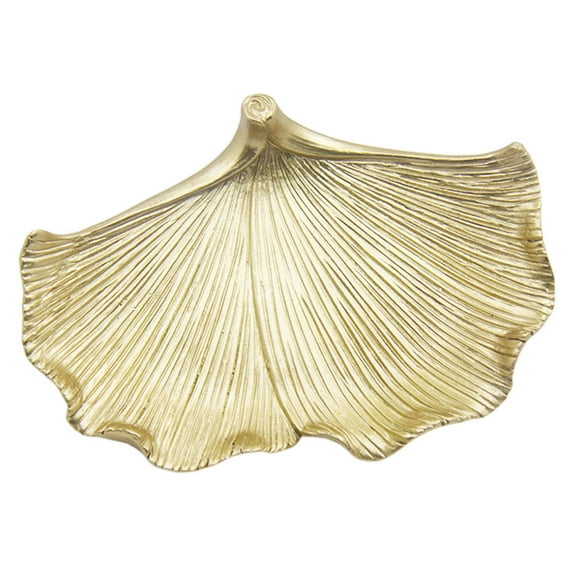 MLINS Jewelry Dish Rack Golden Leaves Plate Home Decor Tray Desktop Decoration