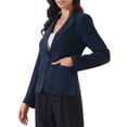 thumbnail image 4 of INSPIRE CHIC Women's Business Blazer Lapel Collar Long Sleeve Work Office Suit Jacket L Navy Blue, 4 of 5