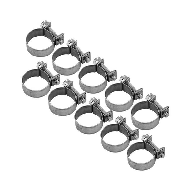 Abrazadera De Manguera De 18-20Mm Abrazaderas De Tubo Ajustables 304 Clips De Manguera De Acero Inoxidable Para Tubería Intercooler Tubo De Plomería Línea De Combustible 10 Uds. Vogacara TO004488-00