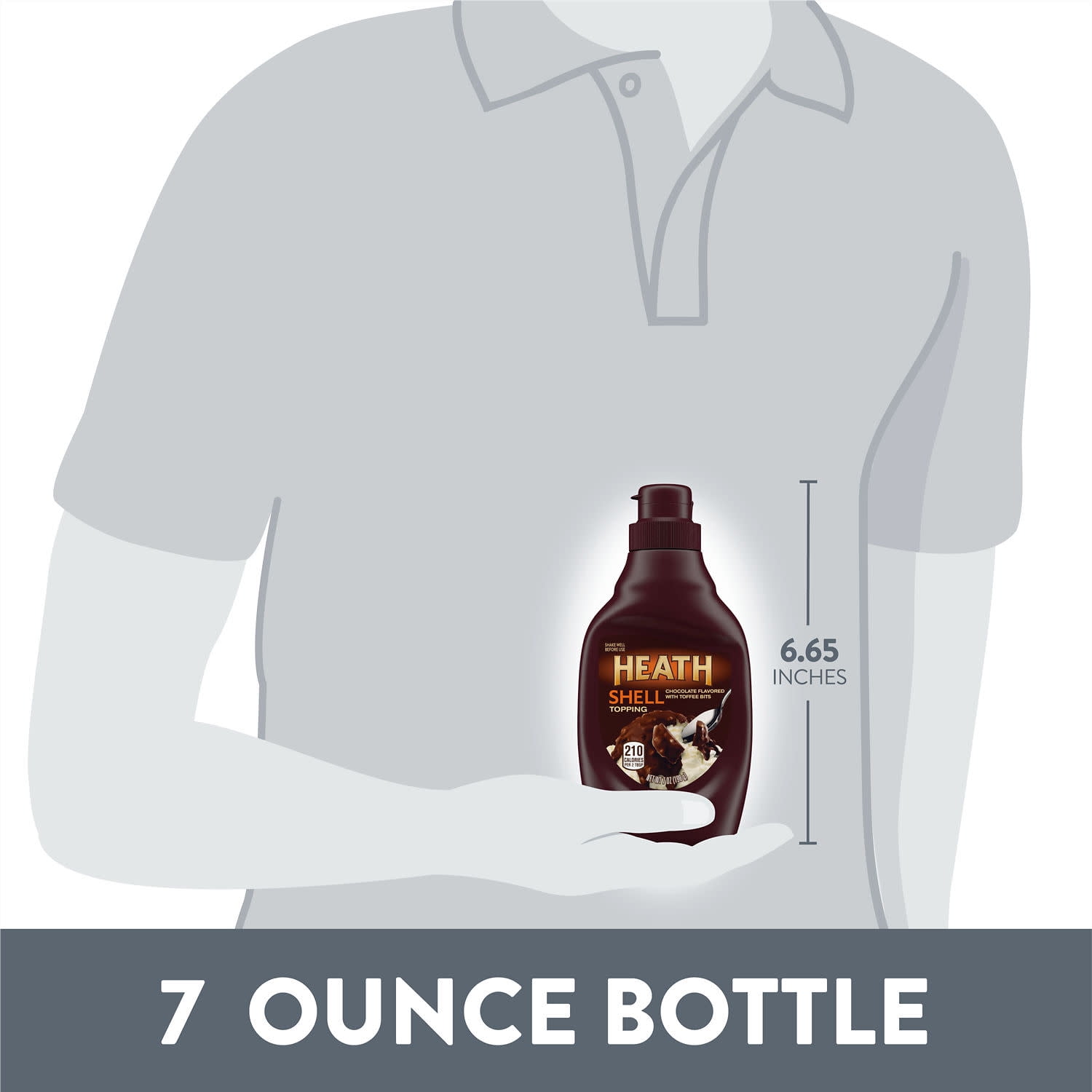 Heath Chocolatey English Toffee Shell Topping, Bottle 7 oz