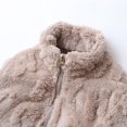 thumbnail image 4 of XXWXYD Toddler Boys Girls Coral Fleec𝖾 Stand Collar Jacket Soft Warm Cozy Outerwear Autumn Winter Casual Cute Fleec𝖾 Coat Sher𝗉a Jacket Kids Plush Jacket, 4 of 8