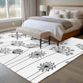 thumbnail image 4 of Large Area Rugs for Living Room Bedroom, Black Dandelion 8'x10' Rug Washable Carpet Runner Indoor Outdoor, Spring Country Modern Minimalist Flower Non Slip Floor Mats Rug for Kitchen, Patio, 4 of 8