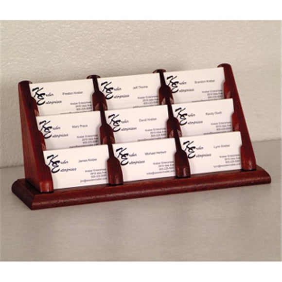Wooden Mallet BCC3-9MH 9 Pocket Countertop Business Card Holder in Mahogany