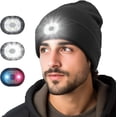 thumbnail image 2 of Unisex Beanie with Light, USB Rechargeable LED Headlamp Winter Hat, Christmas Stocking Stuffers Gifts Warm Knitted Cap for Men Women Dad Mom (Black), 2 of 9