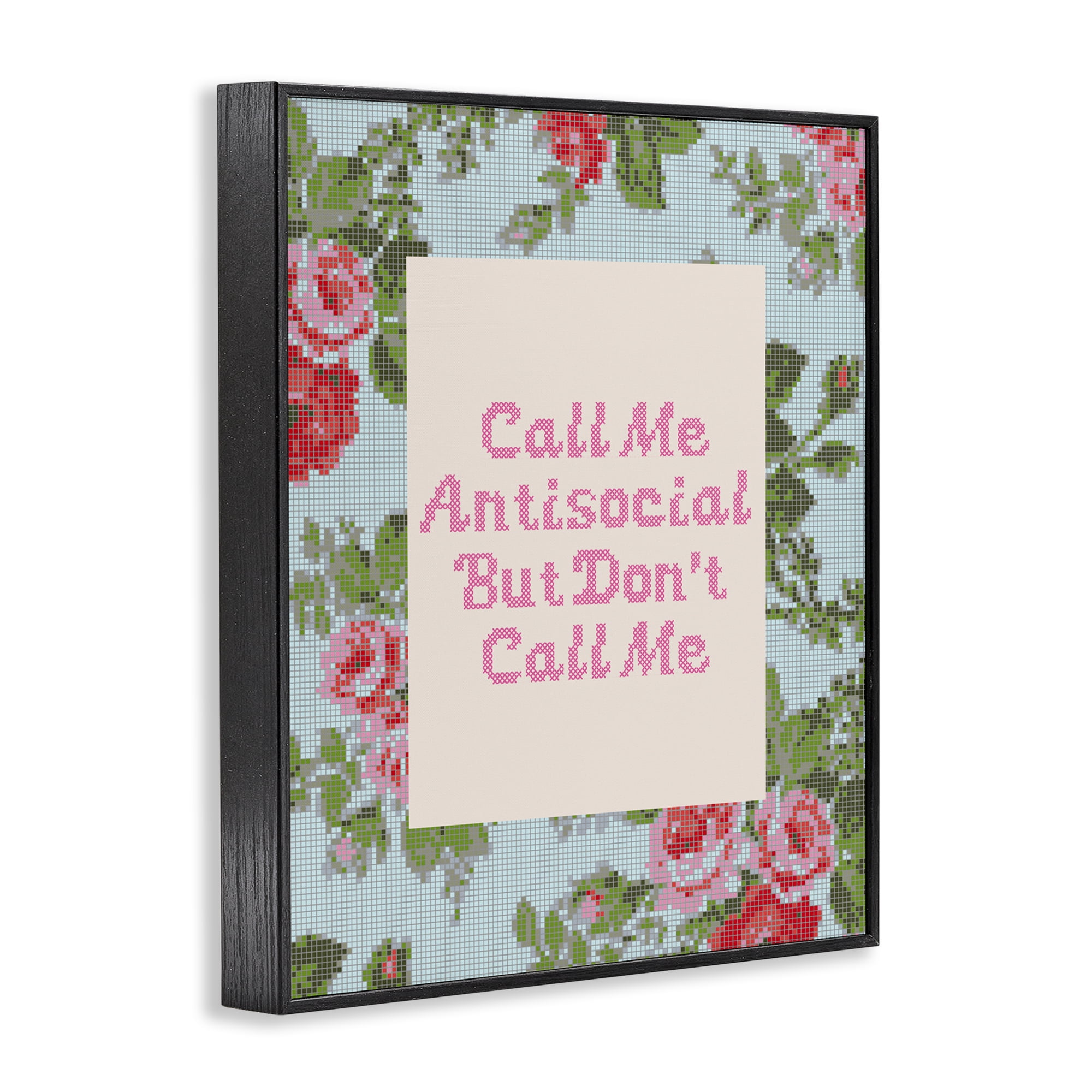 Stupell Industries Don't Call Me Vintage Florals Black Framed Giclee Art, design by Lil' Rue