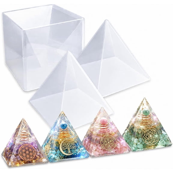 Demorex Pyramid Molds for Resin,Large Silicone Pyramid Molds,Silicone Resin Molds for DIY Memorial Gifts, Jewelry,Great for Paperweight, Home Decoration 6" x 6.5" x 7.5" & 5" x 5" x 6"