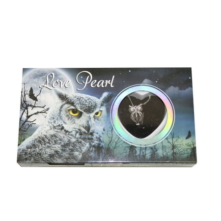 - Hoot Owl Love Wish Pearl Kit Cultured Pearl Necklace Set with Stainless Steel Chain 16