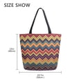 thumbnail image 5 of FORMRS Womens Canvas Tote Bag with Zipper Inner Pocket Shoulder Handbag, Brown Geometric, 5 of 7