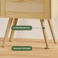 thumbnail image 5 of Amadwell Rattan Nightstands Set of 2, Bedside Tables with Charging Station, Storage Drawers & Solid Wood Feet for Bedroom, 5 of 8