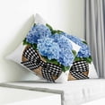 thumbnail image 3 of Blue Hydrangea Pillow Covers 18x18 Inch Decorative Throw Pillow Cover, Modern Watercolor Flower Leaf Bow Sofa Pillowcases Accent Cushion Case Home Decor Bedroom Living Room, 3 of 6