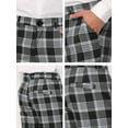 thumbnail image 6 of Unique Bargains Men's Plaid Dress Pants Casual Slim Fit Checkered Business Trousers 30 Black, 6 of 6