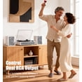 thumbnail image 5 of TANLANIN White Bluetooth Record Player with External Speakers, 3-Speed, 5 of 13