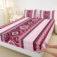 thumbnail image 3 of jejeloiu Ancient Bohemian Aztec Twin Sheet Sets,Pink Black Bedding For Adult 3pcs, 3 of 7