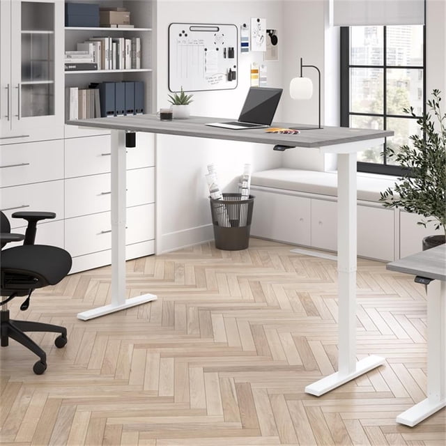 Scranton & Co Engineered Wood 72W Adjustable Standing Desk in Platinum Gray
