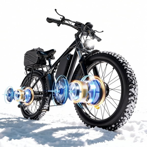 Electric Fat Tire Bike for Adults, 6000W Dual Motor, 60V 25AH Battery, 50MPH, 26" x 4.0" Off-Road Mountain E-Bike, Dual Shock Absorbers, Hydraulic Brakes, UL2849 Certified