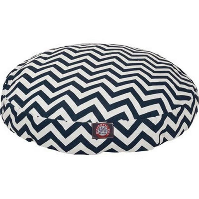 MajesticPet 788995510895 Lit Rond pour Animaux 42 Po. Chevron, Bleu Marine - Grand