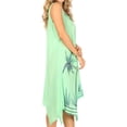 thumbnail image 4 of Sakkas Tinna Women's Casual Sleeveless Tank Flare Midi Boho Print Dress Cover-up - UD46-2801-Seagreen - One Size, 4 of 5