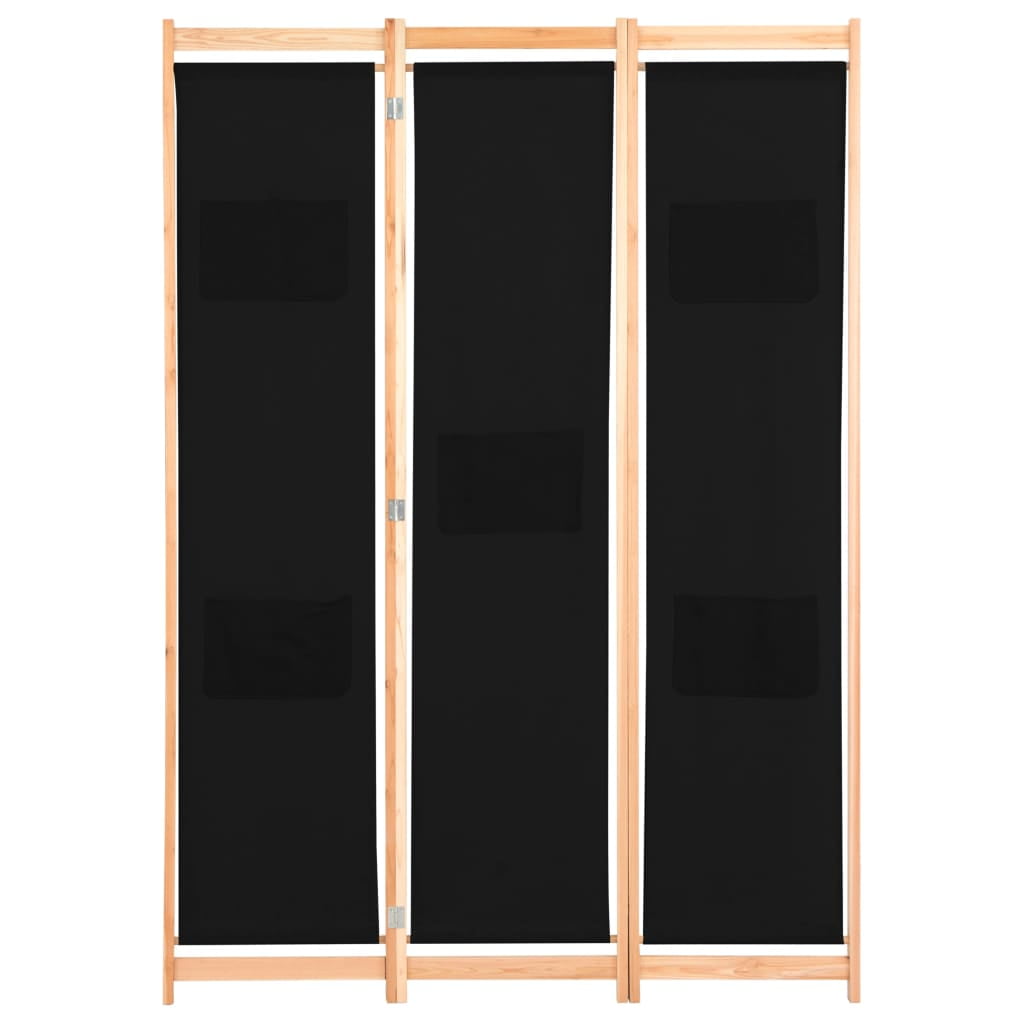 Kepooman 4-panel Folding Wooden Frame Privacy Screen for Bedroom Garden, Black Kepooman 4-panel Folding Wooden Frame Privacy Screen for Bedroom Garden, Black