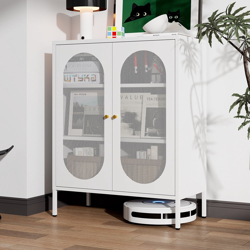 Fumedo Metal Cabinet,Metal Locker Storage Cabinet with 2 Doors and Adjustable Shelves