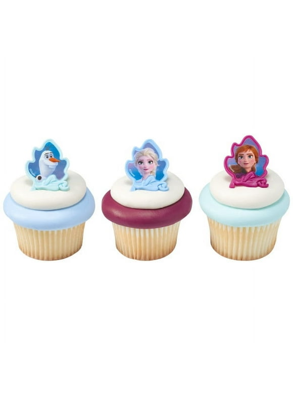 24 Disney Frozen 2 Cupcake Cake Rings Birthday Party Favors Cake Toppers