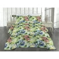 thumbnail image 2 of Ambesonne Nature Art Quilted Bedspread Set 3 Pcs, Garden of Blooms Print, Twin, Pastel Green Lavender, 2 of 4