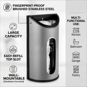Innovaze Plastic Bag Holder Wall Mount, Grocery Bag Dispenser for Kitchen Storage Organizer, Semicircle Plastic Bag Holder