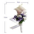 thumbnail image 7 of SmartBy Common Callalily Brooch Realistic Faux Leather Fake Flower Groom Bride Groomsmen Fake Flower Corsage Lapel Pin Wedding Party, 7 of 7