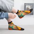 thumbnail image 2 of Pofeuu Abstract Watercolors Tartan Print 30cm Socks, Adult Running Hiking Socks for Youth and Adult, 2 of 7